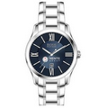 Hugo Boss Men's Silver-tone Bracelet Watch with Blue Dial from Pedre